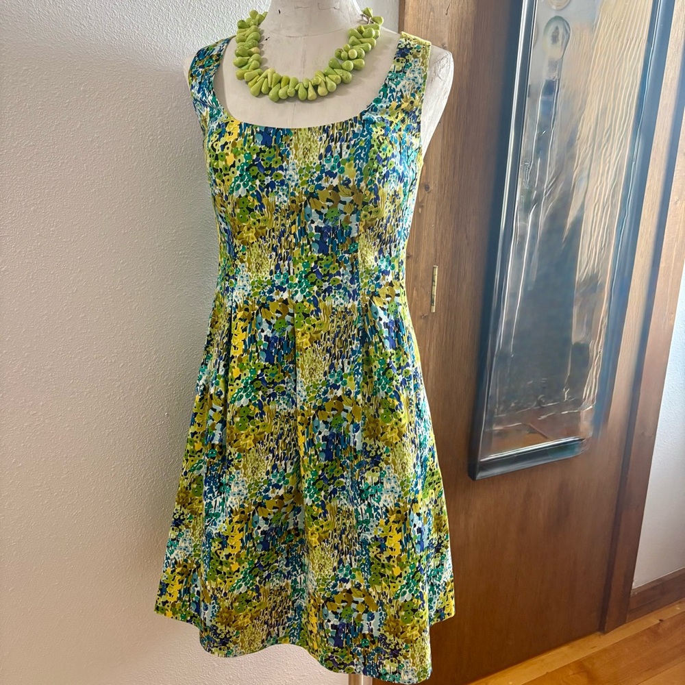 Nine West Vibrant Spring Fit and Flare Floral Dress